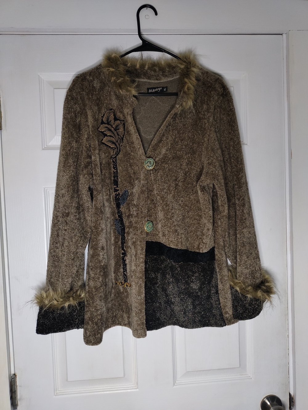 Lee Andersen Cardigan with Faux Fur Trim